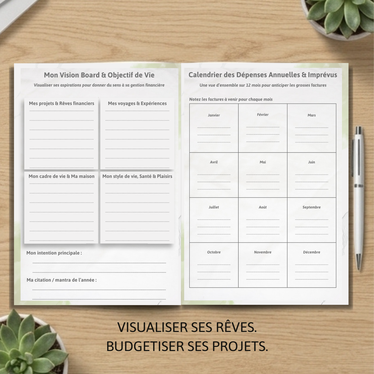 Mon Cahier de Budget & Objectifs de Vie (PDF Imprimable & Digital)